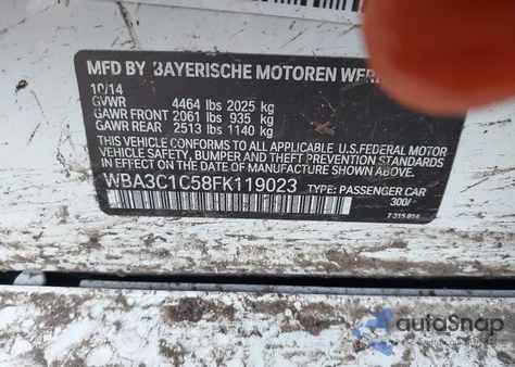 2015 BMW 328 I Sulev from USA, damaged, VIN WBA3C1C58FK119023